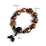 Ethnic Natural Agate Men's Bracelet Resin Beaded Jewelry YBR439