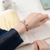 Colorful Tourmaline Loop Bracelet 925 Silver Charms Bracelet