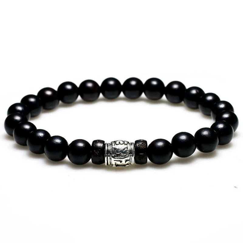 Ebony Wood Om Mani Padme Hum Tibetan Bracelet