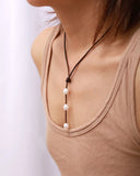 Ethnic Freshwater Pearl Leather Choker Necklace Women Beaded Short Necklace