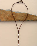 Ethnic Freshwater Pearl Leather Choker Necklace Women Beaded Short Necklace