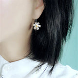 Ethnic Art 925 Silver Flower Golden Tassel Earrings For Women