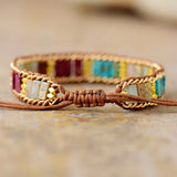 Ethnic Women Natural Stones Jaspers Wrap Bracelet Bohemian Healing Jewelry