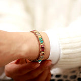 Ethnic Women Natural Stones Jaspers Wrap Bracelet Bohemian Healing Jewelry
