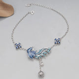 Sterling Silver Peacock Flower Anklets for Women