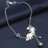 Sterling Silver Peacock Flower Anklets for Women