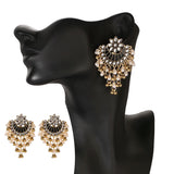 Ethnic Retro Moon Jhumka Earrings Baroque Pearl Tassel Indian Jewelry