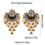 Ethnic Retro Moon Jhumka Earrings Baroque Pearl Tassel Indian Jewelry