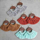 Morandi Color Macrame Earrings Boho Tassel Jewelry