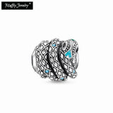 Ethnic Snake Beads Charm Bead, Silver