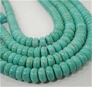 5x8mm Turquoises Stone Wheels Abacus Loose Beads DIY Jewelry