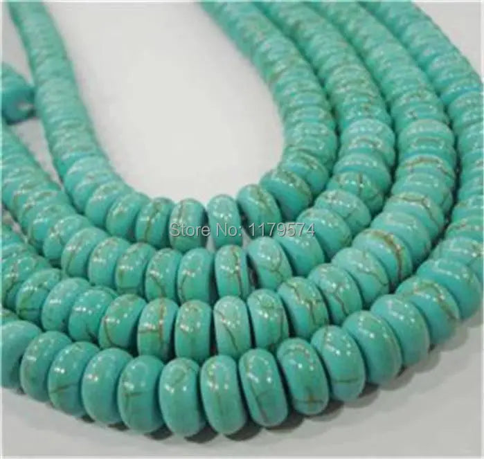 5x8mm Turquoises Stone Wheels Abacus Loose Beads DIY Jewelry