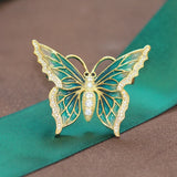 Ethnic Style Enamel Pin Butterfly Brooch Zircon Insect Brooch Female Jewelry