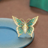 Ethnic Style Enamel Pin Butterfly Brooch Zircon Insect Brooch Female Jewelry