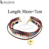 Colorful Fabric Choker Ethnic Style 18mm Snap Charm Necklace