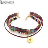 Colorful Fabric Choker Ethnic Style 18mm Snap Charm Necklace