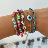 Ethnic Style Eye Shell Beaded Bracelet Soft Pottery Female Bracelet