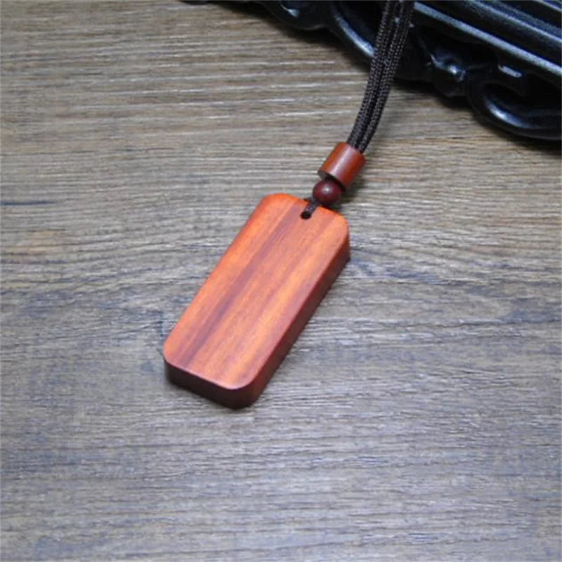 Ethnic Style Ebony Wooden Pendant Necklace For Men
