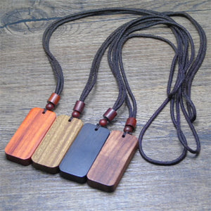 Ethnic Style Ebony Wooden Pendant Necklace For Men