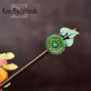 Ethnic Style Hairpin Wooden Decorations Women Cheongsam Hanfu Accessories