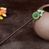 Ethnic Style Hairpin Wooden Decorations Women Cheongsam Hanfu Accessories