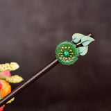 Ethnic Style Red Flower Hairpin for Women