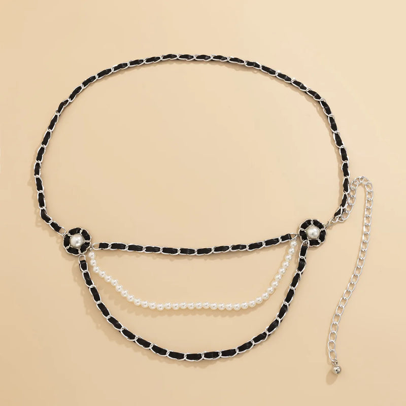 Ethnic Style Pearl Waist Chain Sexy Body Chain