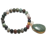 Ethnic Style Yellow Water Drop Stone Indian Agate Beads Bracelet