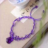 Ethnic Fox Amethyst Stone Bead Bracelet for Women