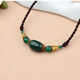 Ethnic Style Agate Necklace Hand-Woven Clavicle Chain Jewelry