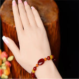 Ethnic Style Red Agate Bracelet Hand Rope Women's Antique Hand-Woven