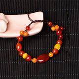 Ethnic Style Red Agate Bracelet Hand Rope Women's Antique Hand-Woven