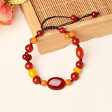 Ethnic Style Red Agate Bracelet Hand Rope Women's Antique Hand-Woven