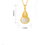 Ethnic Style S925 Sterling Silver Hetian Jade Necklace Jinlu Fubao Pendant
