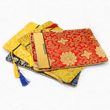 Ethnic Brocade Sutra Book Pouch Dragon Flower Zipper Bag