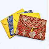 Ethnic Brocade Sutra Book Pouch Dragon Flower Zipper Bag