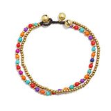 Bohemian Style Turquoise Copper Bead Anklets