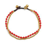 Bohemian Style Turquoise Copper Bead Anklets