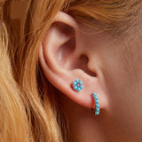 Vintage Turquoise 925 Silver Earrings Ethnic Style Women Party Vacation Gift