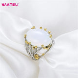 Ethnic Women Ring Tree Branch Moonstone Charm 925 Sterling Si
