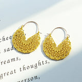 Ethnic Summer Hollow Pink Earrings Flower Boho Jewelry For Women Retro