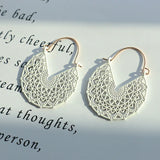 Ethnic Summer Hollow Pink Earrings Flower Boho Jewelry For Women Retro