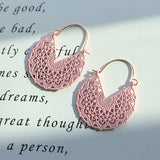 Ethnic Summer Hollow Pink Earrings Flower Boho Jewelry For Women Retro