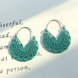 Ethnic Summer Hollow Pink Earrings Flower Boho Jewelry For Women Retro