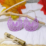 Ethnic Summer Hollow Pink Earrings Flower Boho Jewelry For Women Retro