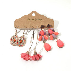 Boho Vintage Metal Tassel Earrings Sets for Women