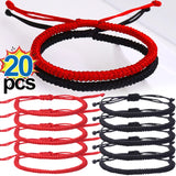 Tibetan Buddha Woven Amulet Bracelet, Multicolor Rope Charm for Women Men