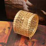 Ethnic Plated Bridal Bangles Wide Cuff Bracelets for Women