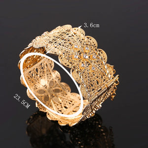 Ethnic Plated Bridal Bangles Wide Cuff Bracelets for Women