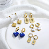 Evil Eye Hamsa Hand Hoop Earrings Stainless Steel Jewelry
